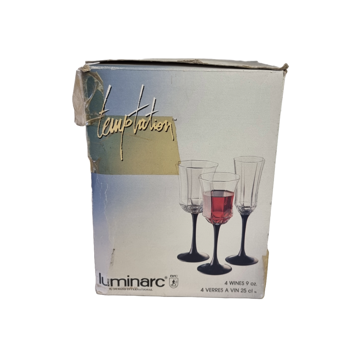 Vintage French white wine glasses by Luminarc