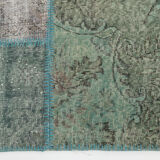 7x10 oversize teal green vintage rug 300x207cm