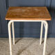 School desk 1960 white lacquered metal wooden top