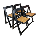 Set de 4 chaises pliantes cannées