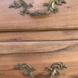 Solid raw walnut sauteuse chest of drawers