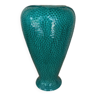 Large green ceramic vase
