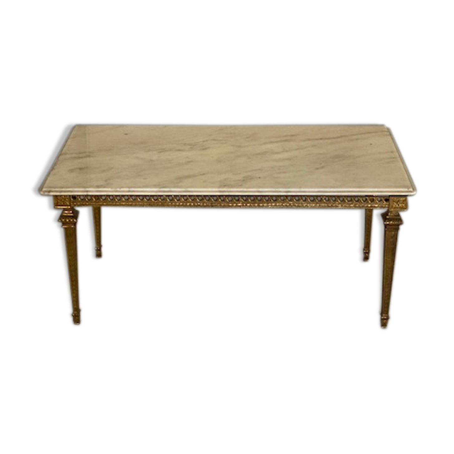 Marble and bronze coffee table