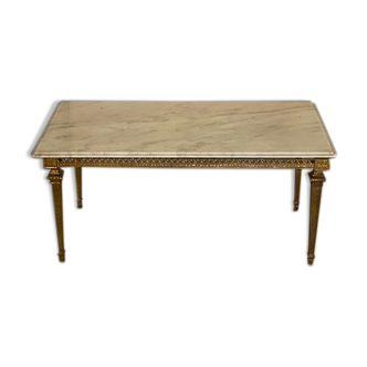 Marble and bronze coffee table