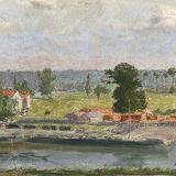 Paintings set of 4 drawings by Ed. Pannetier (1884-1965) Provence Côte d'Azur