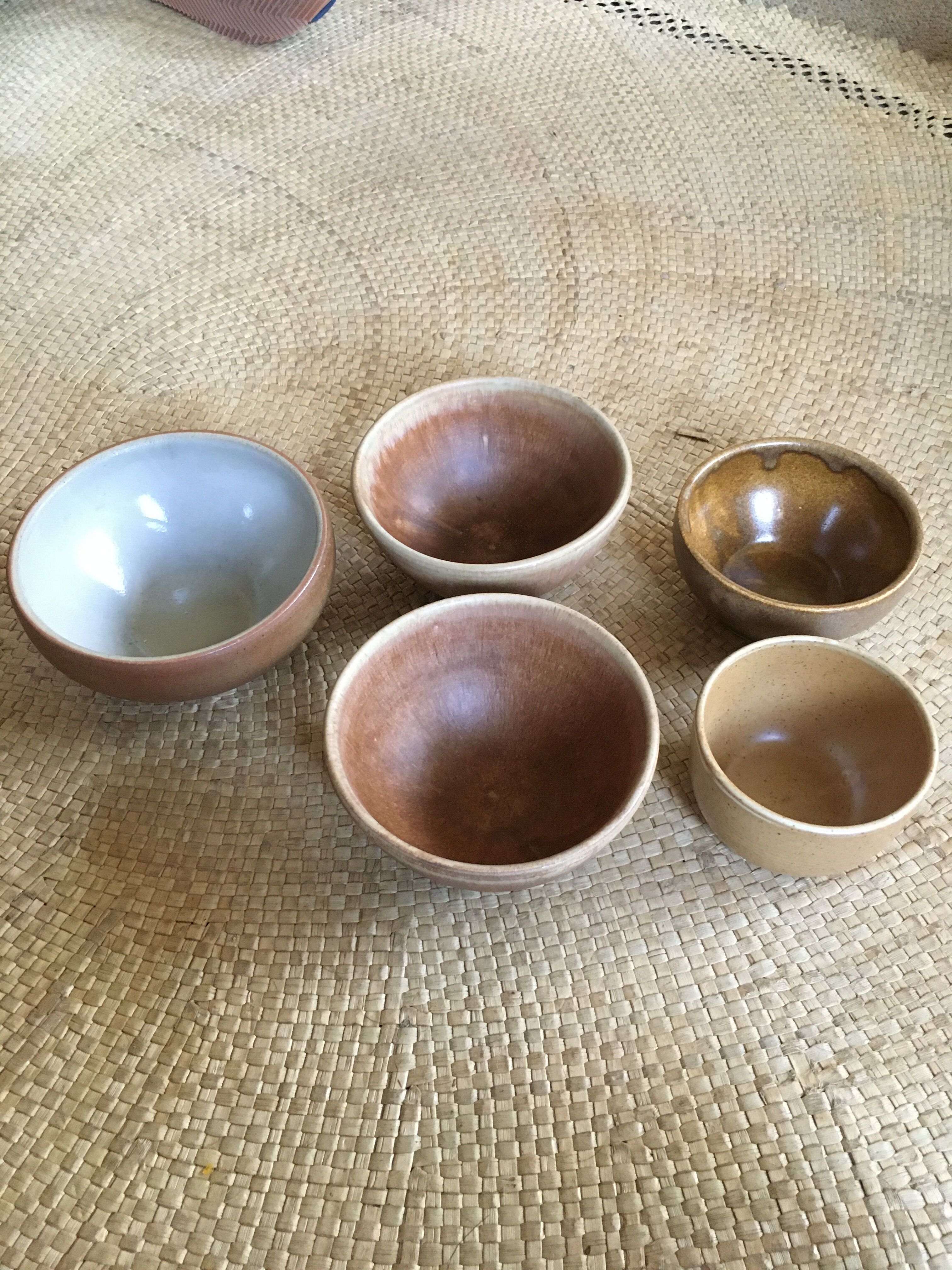 Lot of 5 sandstone bowls