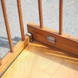 Folding wooden baby park on wheels, vintage park