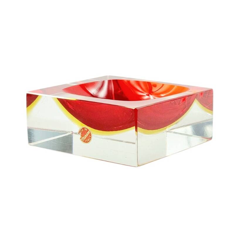 Monumental Murano Glass Catchall/Vide Poche by F.Poli for Seguso, 1970s
