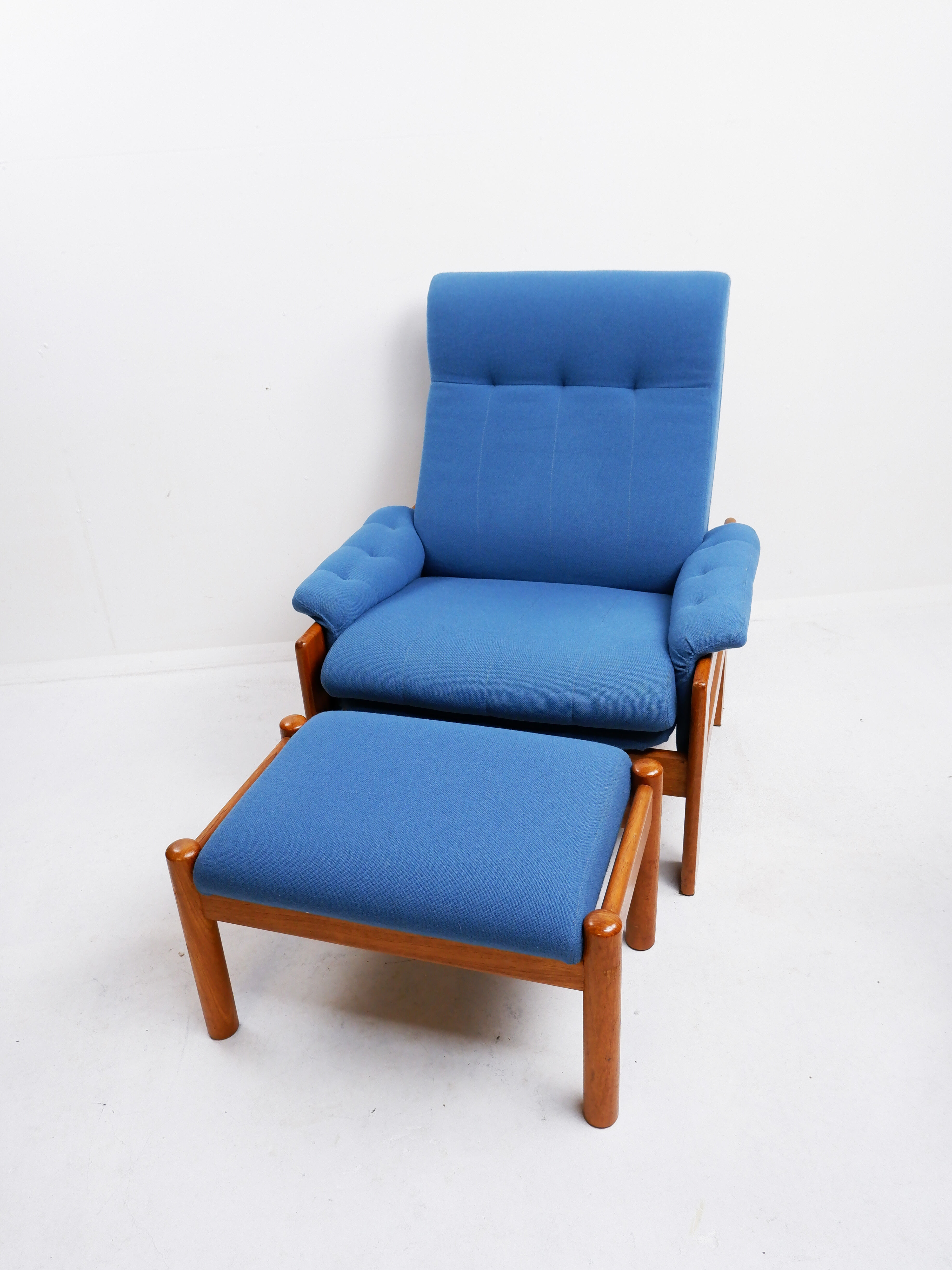 Skippers Mobler lounge chair with ottoman, Denmark 1970s
