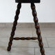 Wooden tripod stool half moon turned 60s