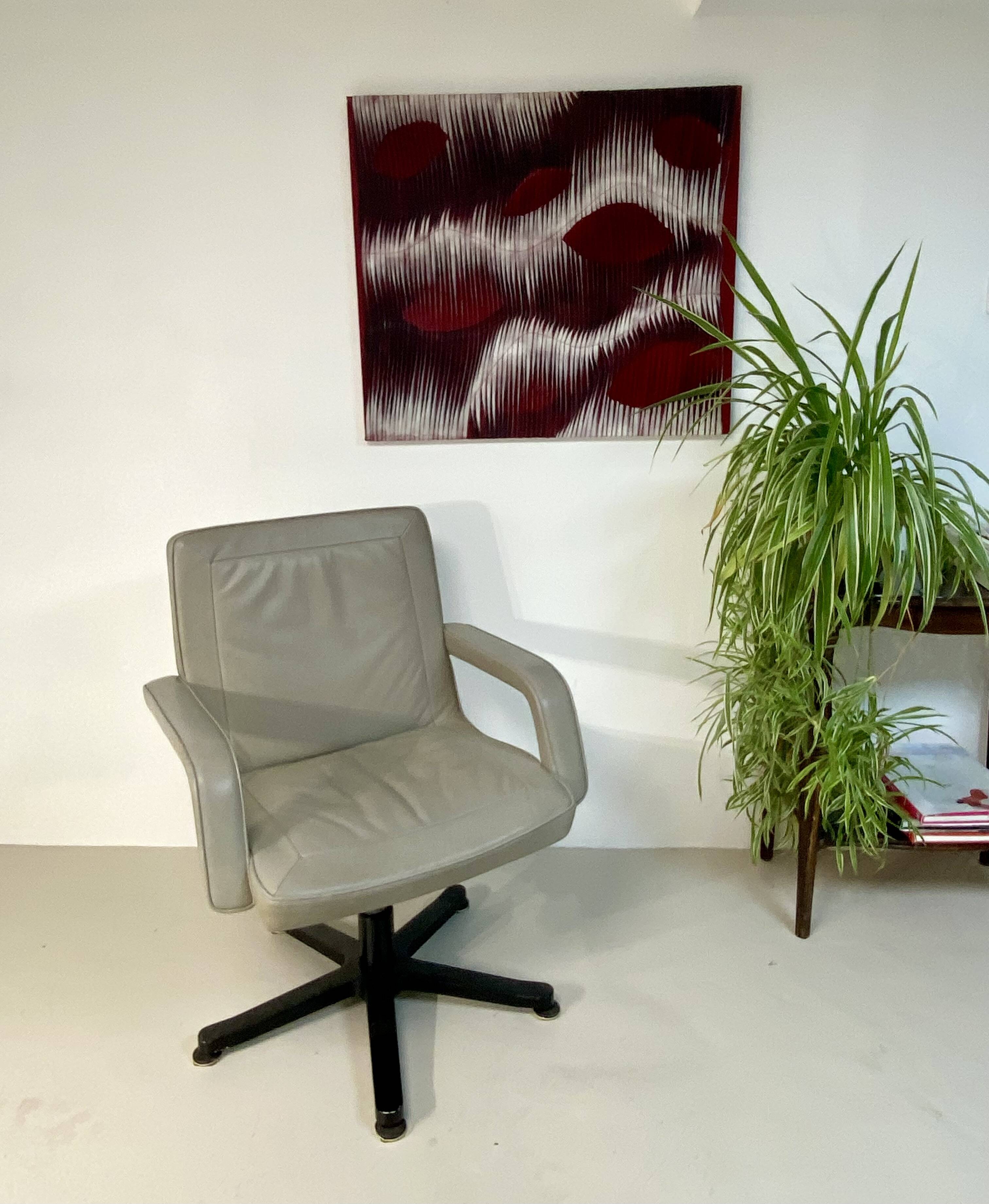 Visitor armchair international furniture leather Gray 2000