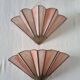 Art Deco style wall lights in brass and real glass paste