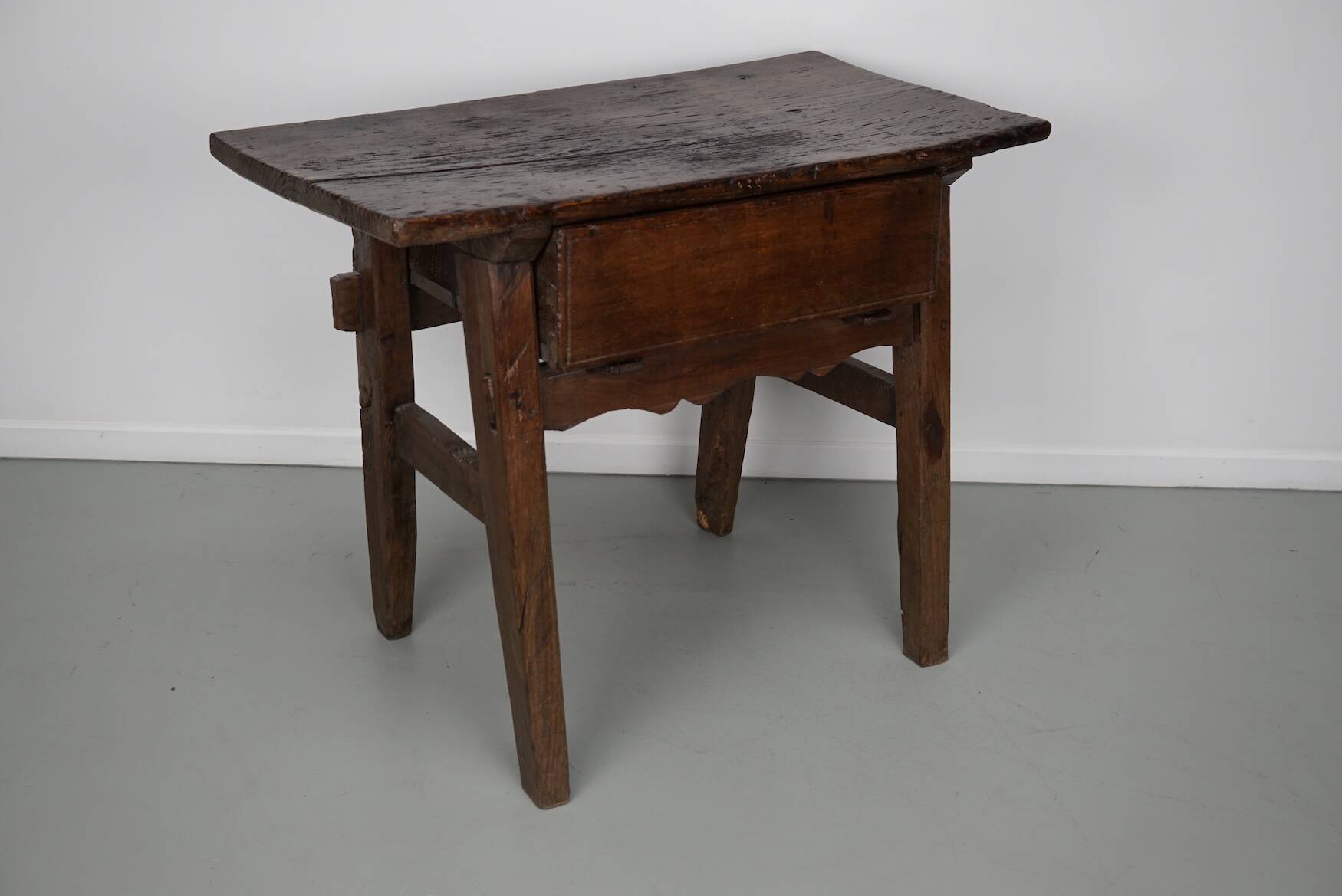 Antique Spanish Rustic Chestnut Side Table/Console, 18th Century