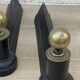 Chenets neoclassical cast iron and brass