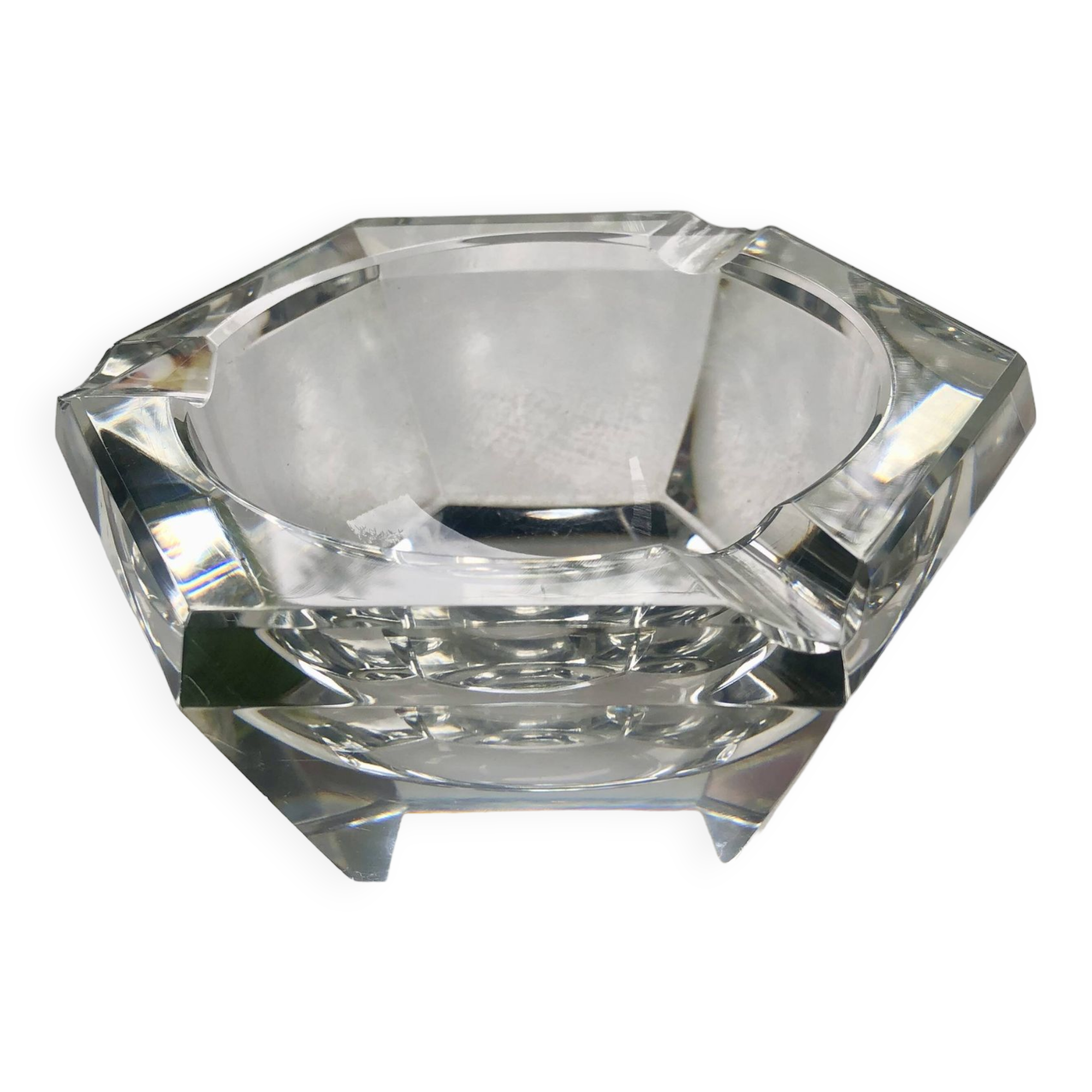 Solid crystal ashtray