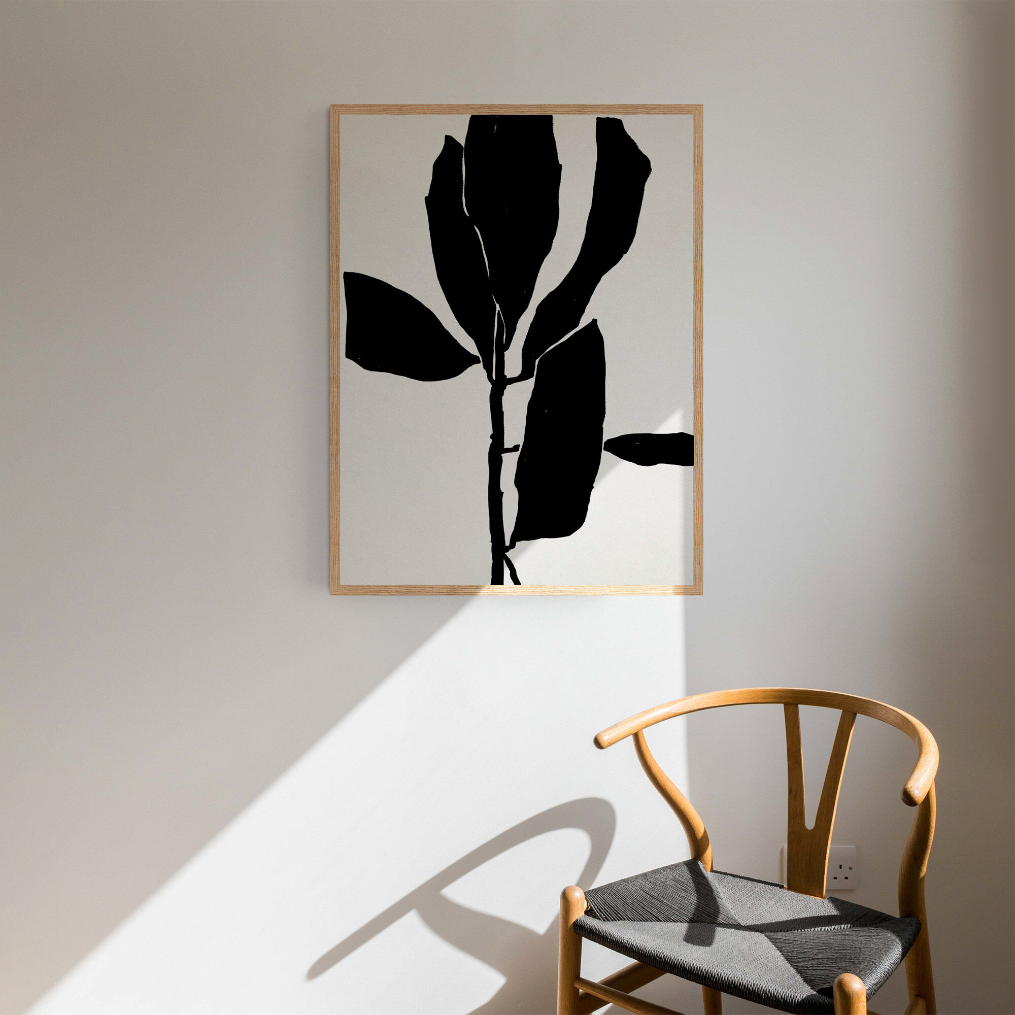 Botanical illustration in black, 50x70