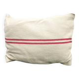 Red striped hemp cushion