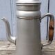 Aluminum and wood coffee pot