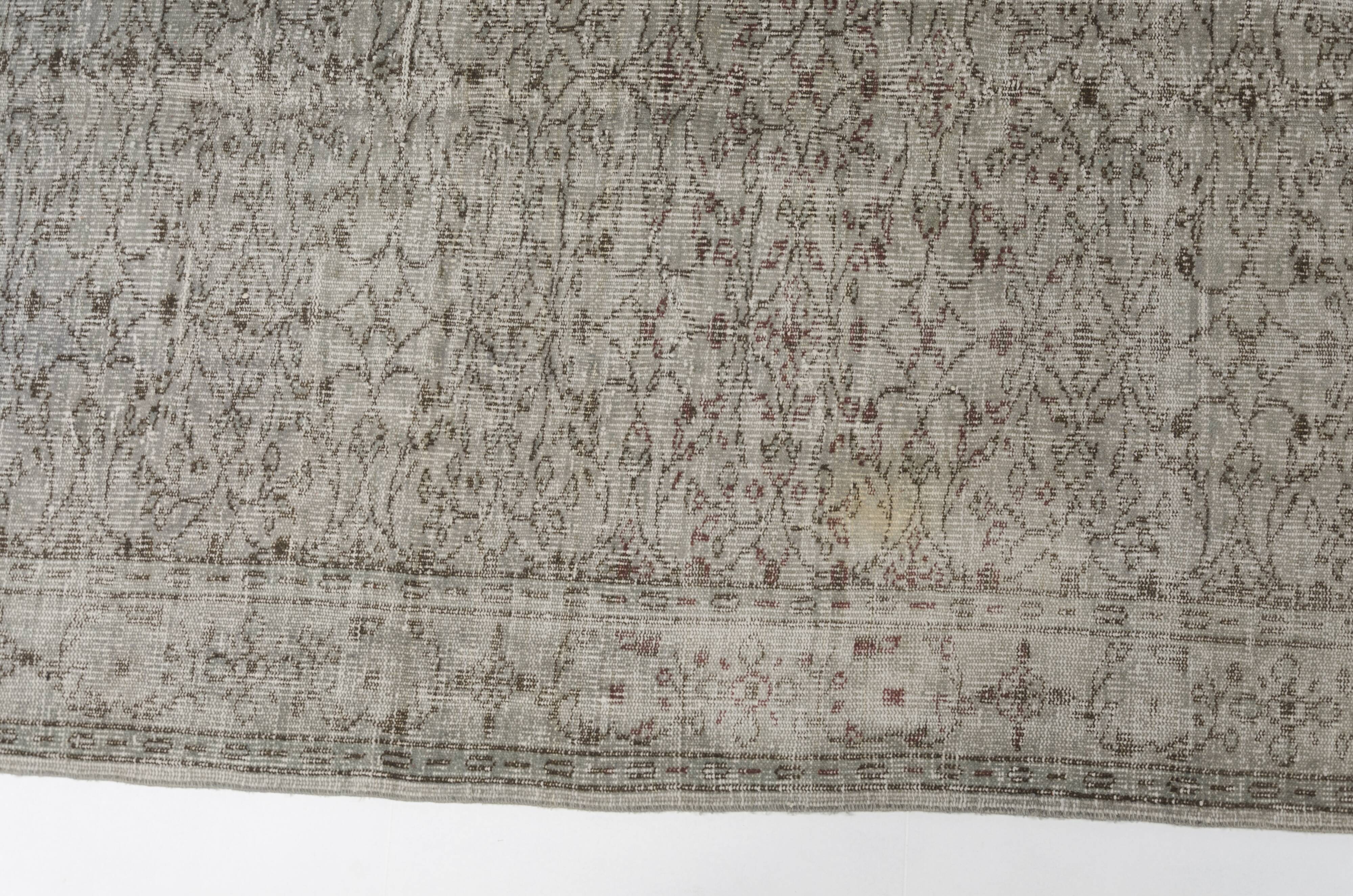 Grey Vintage Antique Wool Rug sku2384