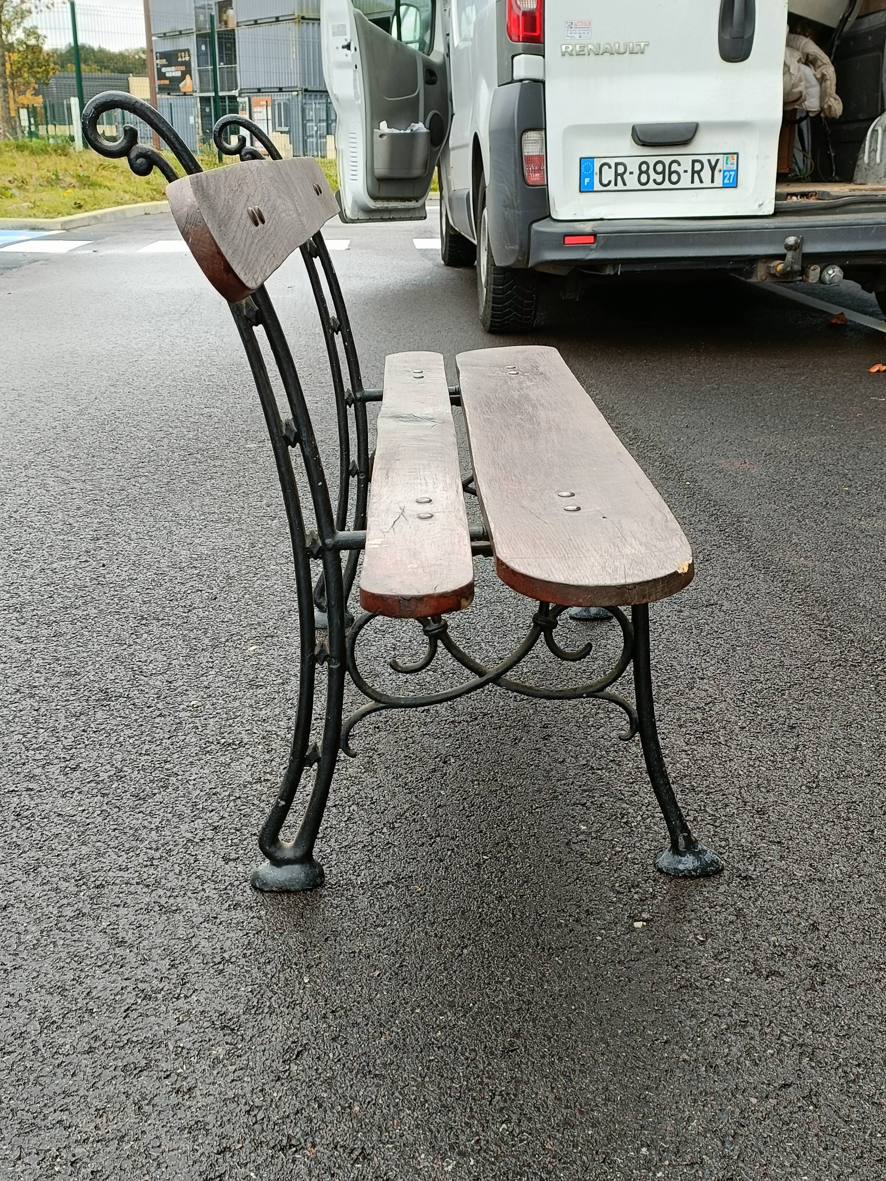 Old garden bench cast iron legs