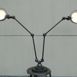 Vintage Jielde Floor Lamp Double Graphite Industrial 4 arms by Jean Louis Domecq France 1960