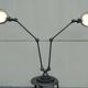 Vintage Jielde Floor Lamp Double Graphite Industrial 4 arms by Jean Louis Domecq France 1960