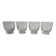 Set of four Art Deco style engraved crystal glasses on spherical feet