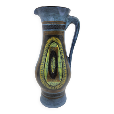 Vase Jean de Lespinasse en céramique Bleu cote d'azur France 1950