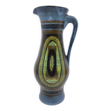 Jean de Lespinasse vase in blue ceramic, Côte d'Azur, France, 1950.