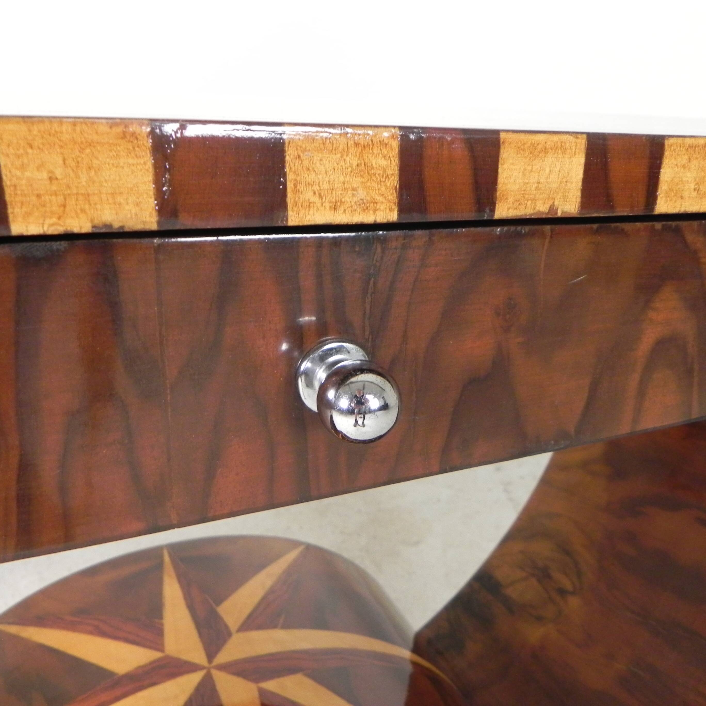 Art Deco style console table in wood marquetry