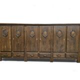 Vintage XL wooden buffet / sideboard / midboard