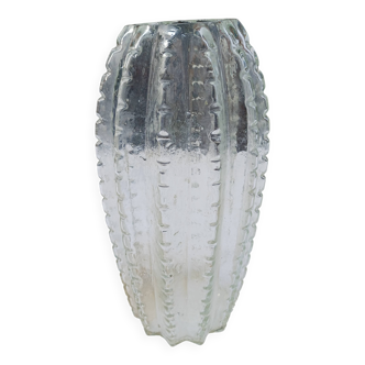 Vase année 60 en verre granité