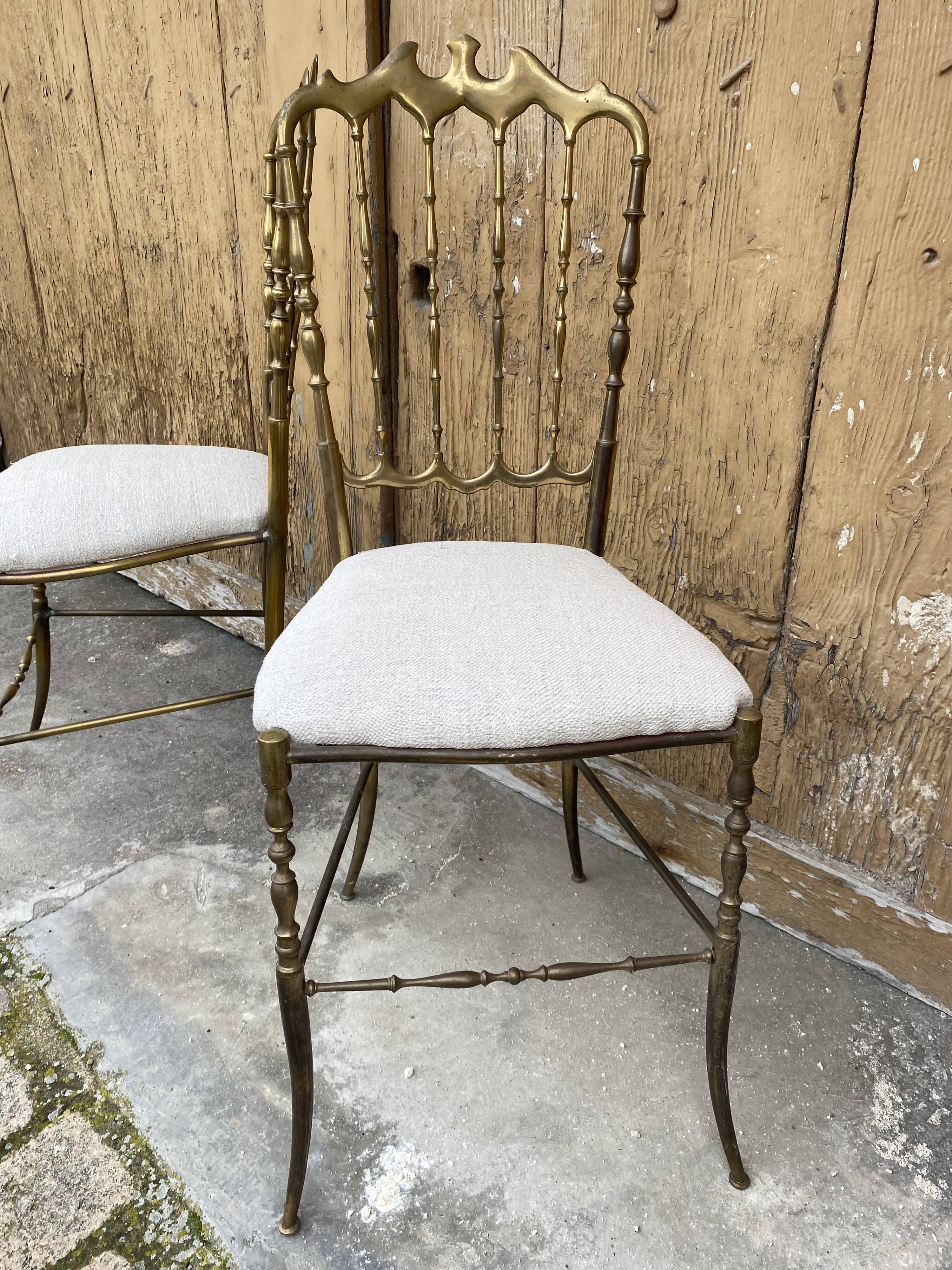 Designer brass chairs