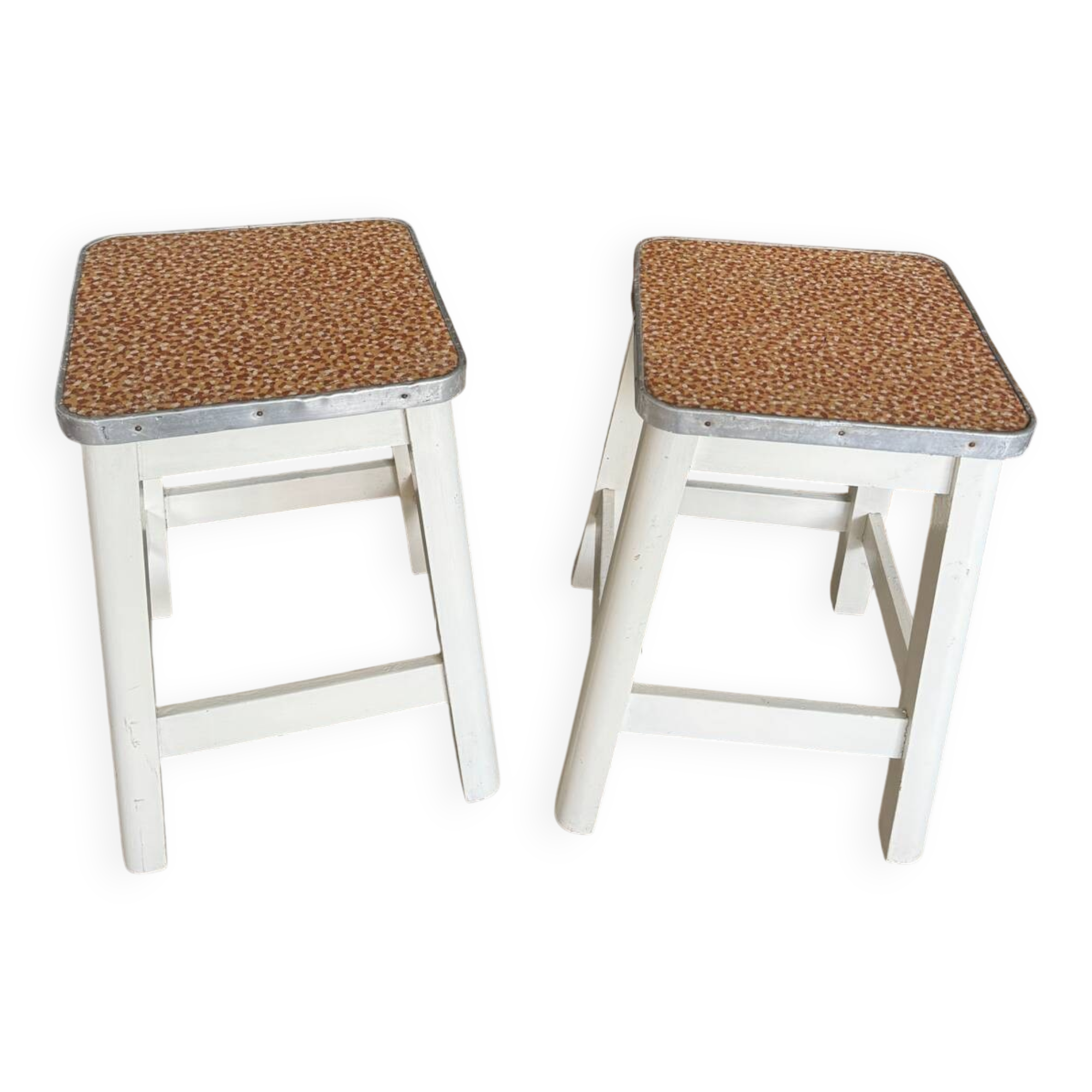 Pair of vintage wooden stools