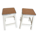 Pair of vintage wooden stools