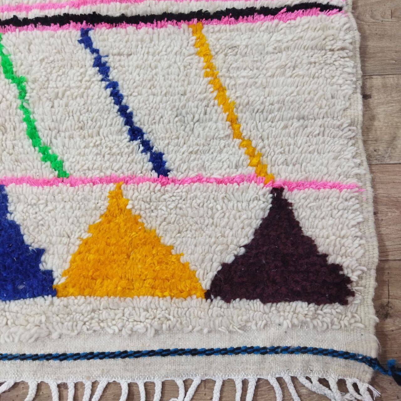 Handmade wool Berber rug 300x190 cm