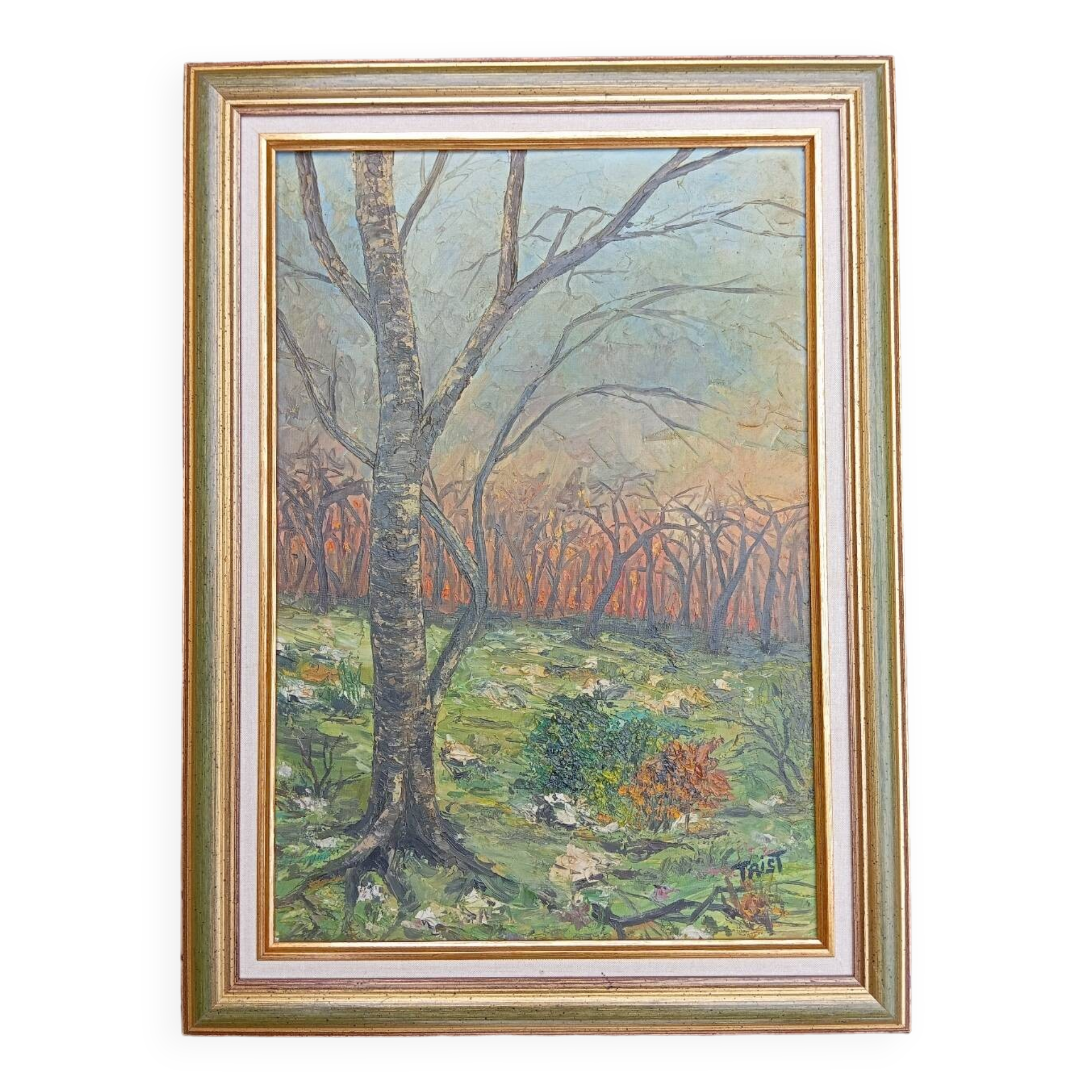 Oil on canvas landscape, 49 x 67 cm signature to be identified