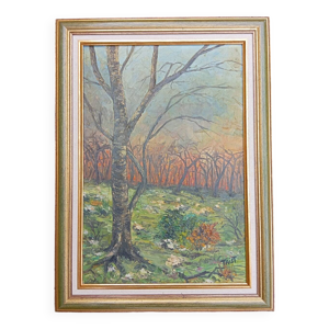 Huile sur toile paysage,