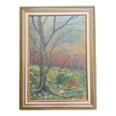 Huile sur toile paysage, 49 x 67 cm signature à identifier