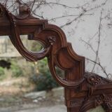 Wooden mirror with clock, 1960