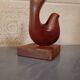 Scandinavian dove in carved teak wood, signed NM, circa 1960.