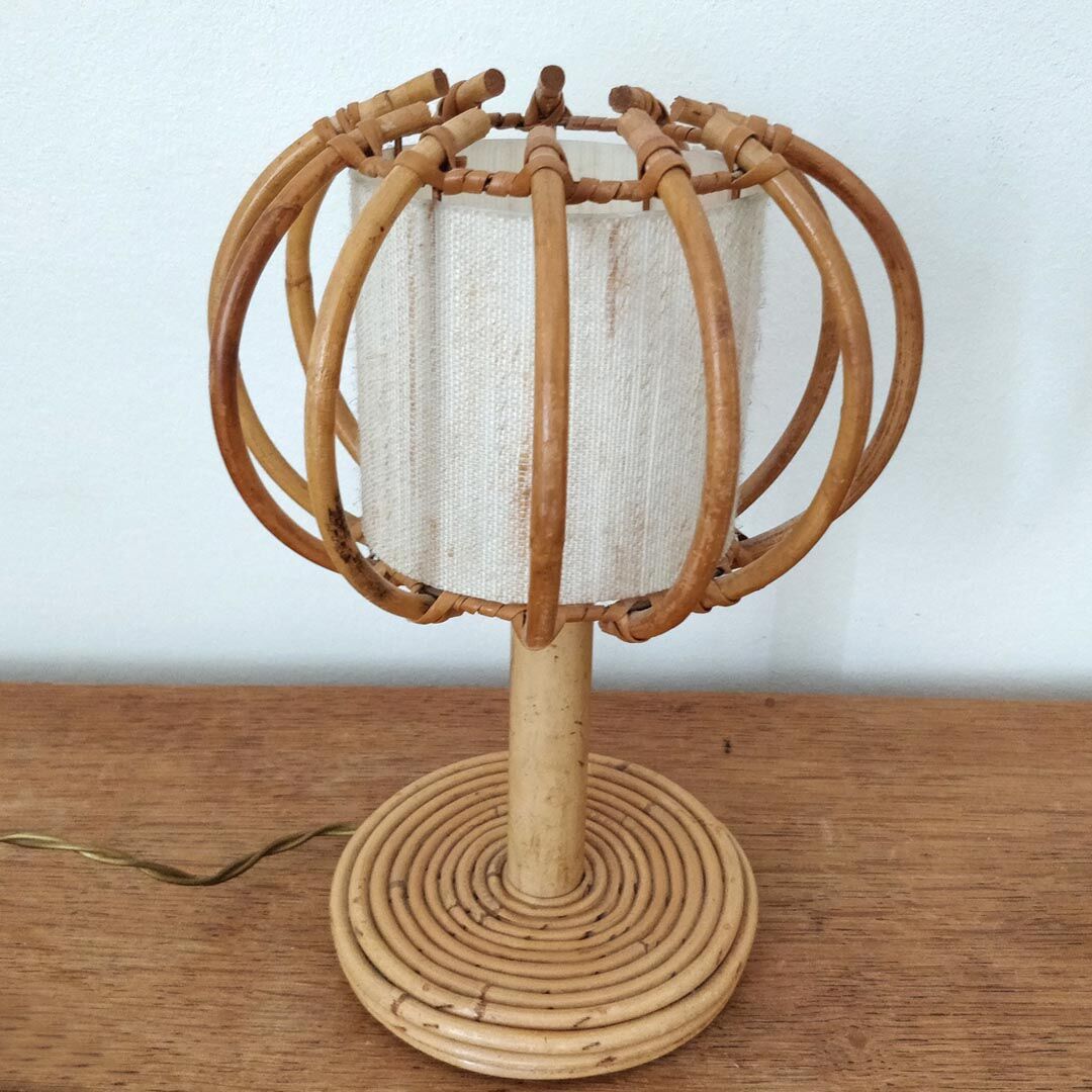 1960s rattan lamp or desk