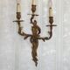 Magnificent French Vintage Bronze Triple Light Acanthus Leaf Wall Sconce 4798