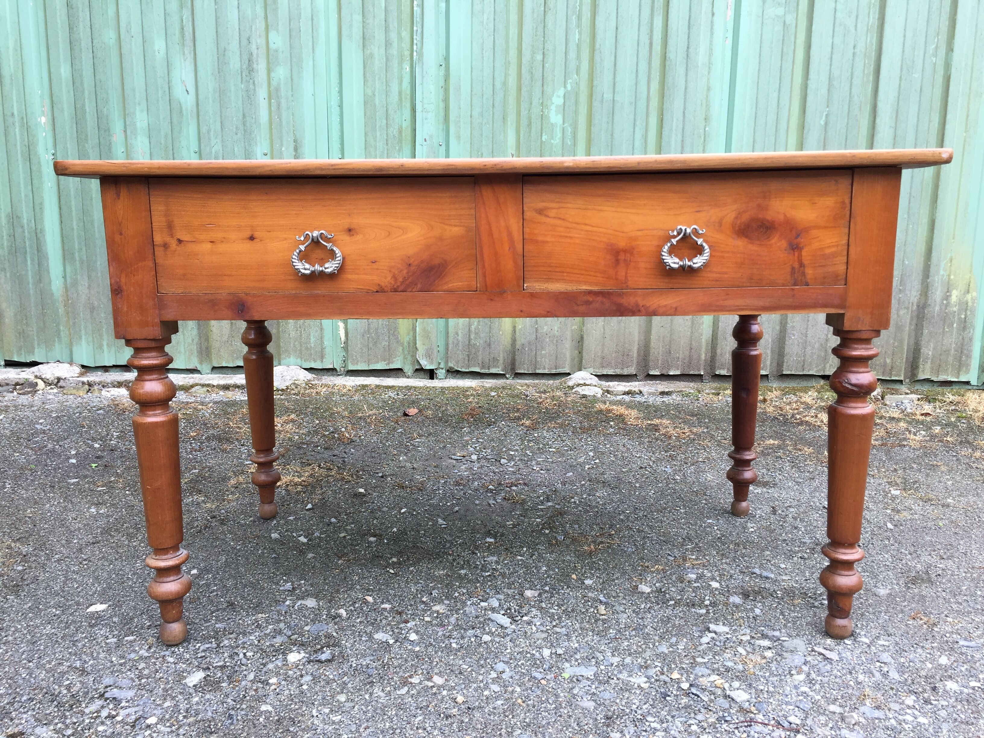 Louis Philippe style farmhouse table in solid cherrywood