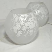 Par de lámparas de cristal. España, 1990s.