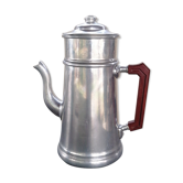 Cafetière vintage en métal gris et poignée bakelite