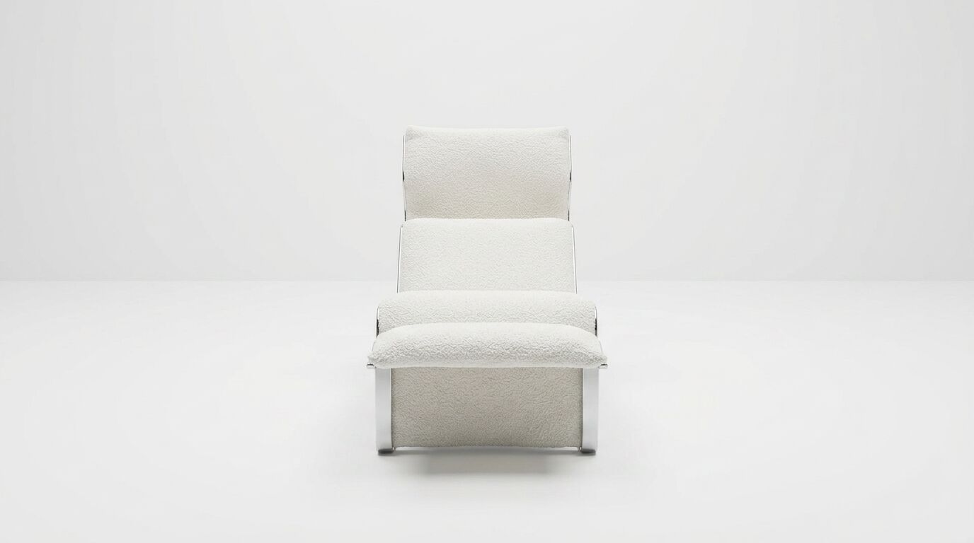 "Lysmasken" chaise longue in aluminium and canvas, designed by Eric Sigfrid Persson, 1970s.