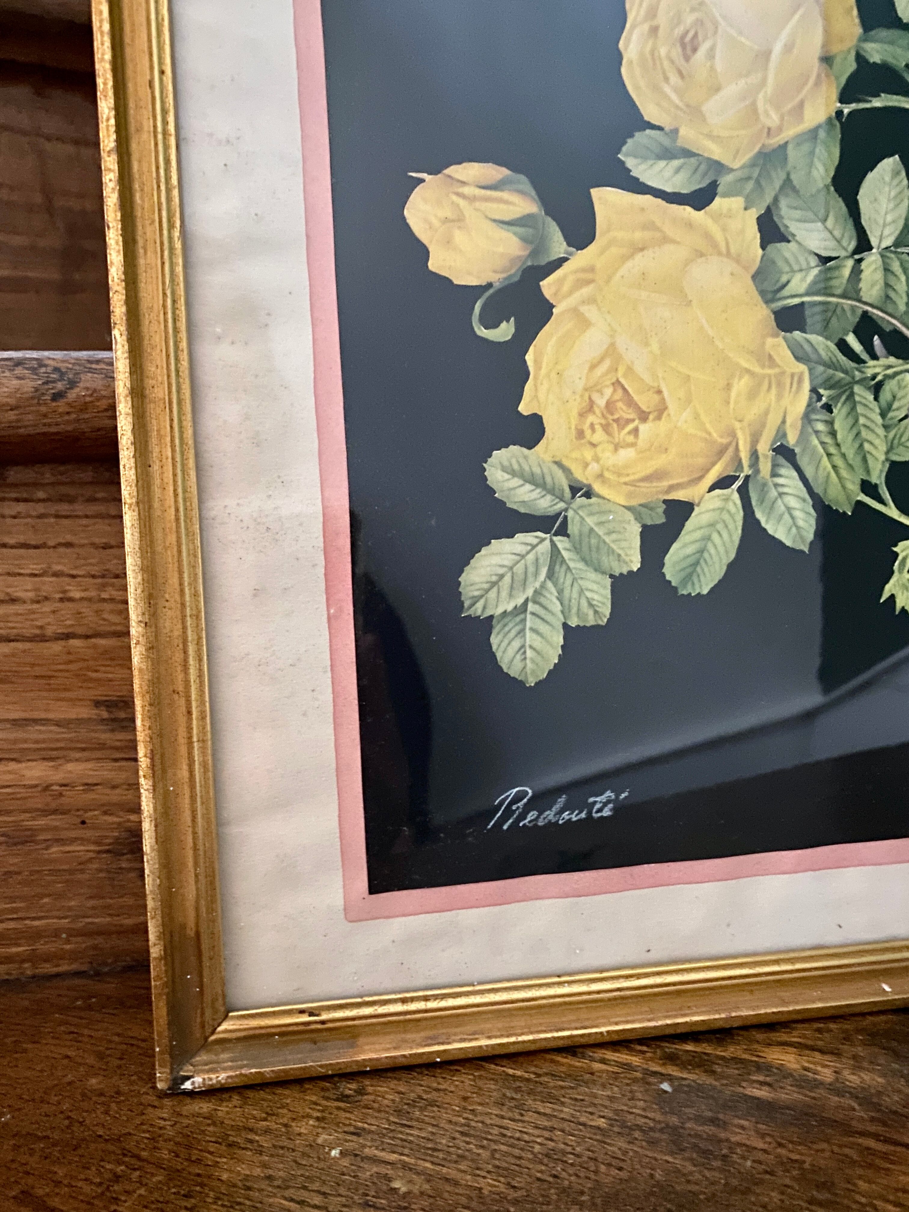 Framed poster vintage pinks yellow feared