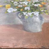 Painting made in oil on embedded canvas