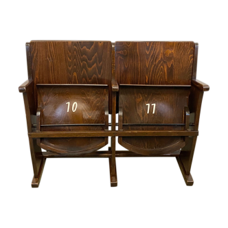 Vintage Two-Seat Cinema Bench from Ton 1950s